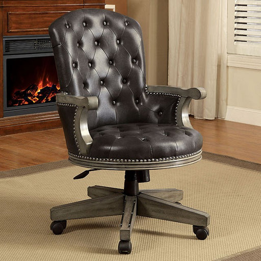 YELENA Gray/Black Height-Adjustable Arm Chair - Premium Dining Chair from FOA East - Just $526.50! Shop now at Furniture Wholesale Plus  We are the best furniture store in Nashville, Hendersonville, Goodlettsville, Madison, Antioch, Mount Juliet, Lebanon, Gallatin, Springfield, Murfreesboro, Franklin, Brentwood