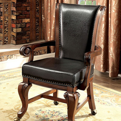 MELINA Brown Cherry/Black Arm Chair - Premium Dining Chair from FOA East - Just $702! Shop now at Furniture Wholesale Plus  We are the best furniture store in Nashville, Hendersonville, Goodlettsville, Madison, Antioch, Mount Juliet, Lebanon, Gallatin, Springfield, Murfreesboro, Franklin, Brentwood