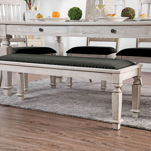 Georgia Antique White/Gray Bench - Premium Bench from FOA East - Just $234! Shop now at Furniture Wholesale Plus  We are the best furniture store in Nashville, Hendersonville, Goodlettsville, Madison, Antioch, Mount Juliet, Lebanon, Gallatin, Springfield, Murfreesboro, Franklin, Brentwood