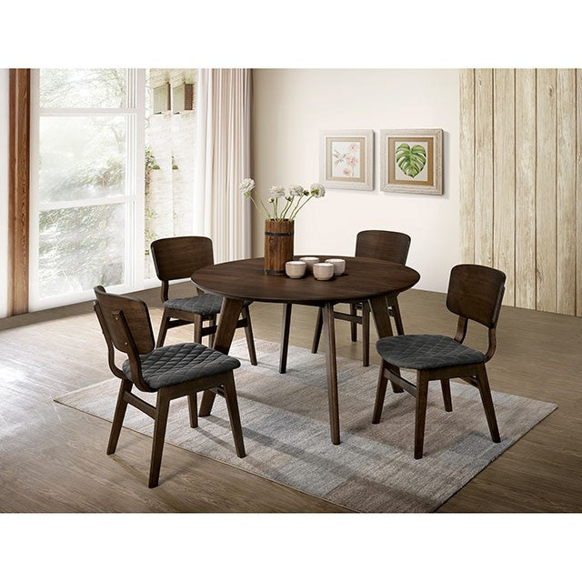 Shayna Gray Walnut Round Table - Premium Dining Table from FOA East - Just $319.80! Shop now at Furniture Wholesale Plus  We are the best furniture store in Nashville, Hendersonville, Goodlettsville, Madison, Antioch, Mount Juliet, Lebanon, Gallatin, Springfield, Murfreesboro, Franklin, Brentwood