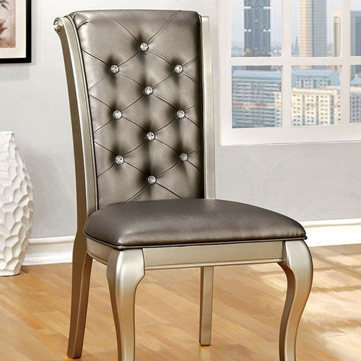 AMINA Champagne Side Chair (2/CTN) - Premium Dining Chair from FOA East - Just $292.50! Shop now at Furniture Wholesale Plus  We are the best furniture store in Nashville, Hendersonville, Goodlettsville, Madison, Antioch, Mount Juliet, Lebanon, Gallatin, Springfield, Murfreesboro, Franklin, Brentwood