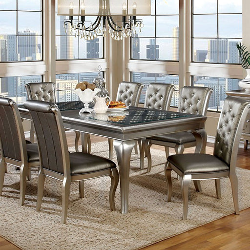 AMINA Champagne 84" Dining Table - Premium Dining Table from FOA East - Just $680.55! Shop now at Furniture Wholesale Plus  We are the best furniture store in Nashville, Hendersonville, Goodlettsville, Madison, Antioch, Mount Juliet, Lebanon, Gallatin, Springfield, Murfreesboro, Franklin, Brentwood