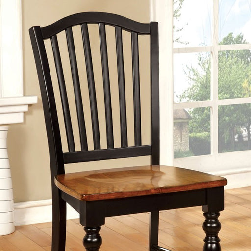 MAYVILLE Black/Antique Oak Side Chair (2/CTN) - Premium Dining Chair from FOA East - Just $234! Shop now at Furniture Wholesale Plus  We are the best furniture store in Nashville, Hendersonville, Goodlettsville, Madison, Antioch, Mount Juliet, Lebanon, Gallatin, Springfield, Murfreesboro, Franklin, Brentwood