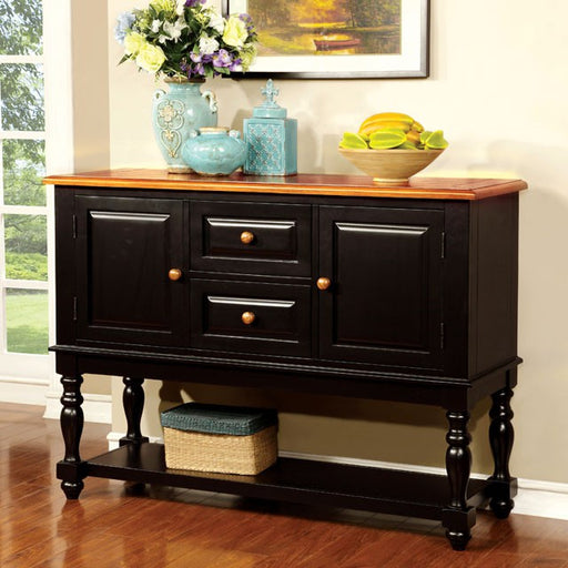 MAYVILLE Black/Antique Oak Server - Premium Server from FOA East - Just $680.55! Shop now at Furniture Wholesale Plus  We are the best furniture store in Nashville, Hendersonville, Goodlettsville, Madison, Antioch, Mount Juliet, Lebanon, Gallatin, Springfield, Murfreesboro, Franklin, Brentwood