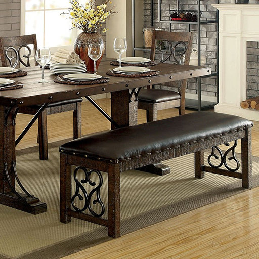 PAULINA Rustic Walnut/Espresso Bench - Premium Bench from FOA East - Just $321.75! Shop now at Furniture Wholesale Plus  We are the best furniture store in Nashville, Hendersonville, Goodlettsville, Madison, Antioch, Mount Juliet, Lebanon, Gallatin, Springfield, Murfreesboro, Franklin, Brentwood