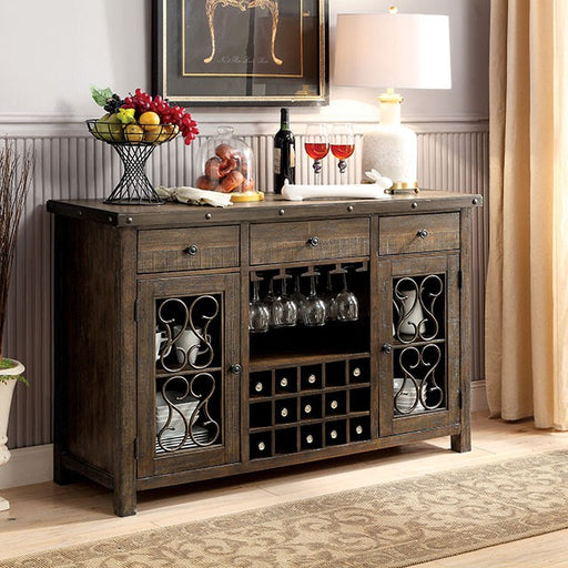 PAULINA Rustic Walnut Server - Premium Server from FOA East - Just $1283.10! Shop now at Furniture Wholesale Plus  We are the best furniture store in Nashville, Hendersonville, Goodlettsville, Madison, Antioch, Mount Juliet, Lebanon, Gallatin, Springfield, Murfreesboro, Franklin, Brentwood