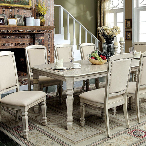 HOLCROFT Antique White/Ivory Dining Table - Premium Dining Table from FOA East - Just $680.55! Shop now at Furniture Wholesale Plus  We are the best furniture store in Nashville, Hendersonville, Goodlettsville, Madison, Antioch, Mount Juliet, Lebanon, Gallatin, Springfield, Murfreesboro, Franklin, Brentwood