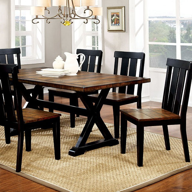 ALANA Antique Oak/Black Dining Table - Premium Dining Table from FOA East - Just $391.95! Shop now at Furniture Wholesale Plus  We are the best furniture store in Nashville, Hendersonville, Goodlettsville, Madison, Antioch, Mount Juliet, Lebanon, Gallatin, Springfield, Murfreesboro, Franklin, Brentwood