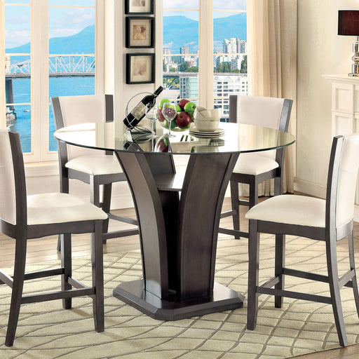 MANHATTAN III Gray Round Counter Ht. Table - Premium Dining Table from FOA East - Just $310.05! Shop now at Furniture Wholesale Plus  We are the best furniture store in Nashville, Hendersonville, Goodlettsville, Madison, Antioch, Mount Juliet, Lebanon, Gallatin, Springfield, Murfreesboro, Franklin, Brentwood