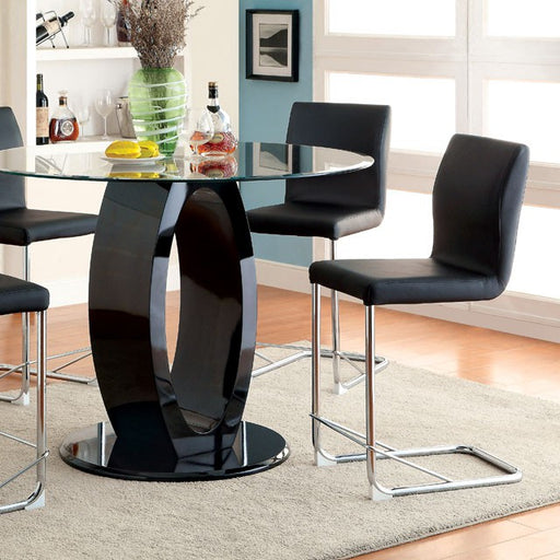 LODIA II Black Round Counter Ht. Table - Premium Dining Table from FOA East - Just $583.05! Shop now at Furniture Wholesale Plus  We are the best furniture store in Nashville, Hendersonville, Goodlettsville, Madison, Antioch, Mount Juliet, Lebanon, Gallatin, Springfield, Murfreesboro, Franklin, Brentwood