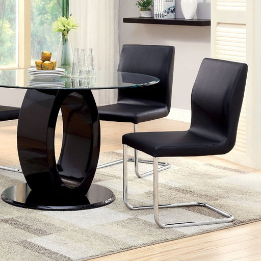 LODIA I Black Round Table - Premium Dining Table from FOA East - Just $544.05! Shop now at Furniture Wholesale Plus  We are the best furniture store in Nashville, Hendersonville, Goodlettsville, Madison, Antioch, Mount Juliet, Lebanon, Gallatin, Springfield, Murfreesboro, Franklin, Brentwood