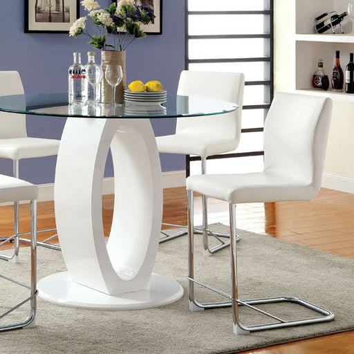 LODIA II White Round Counter Ht. Table - Premium Dining Table from FOA East - Just $583.05! Shop now at Furniture Wholesale Plus  We are the best furniture store in Nashville, Hendersonville, Goodlettsville, Madison, Antioch, Mount Juliet, Lebanon, Gallatin, Springfield, Murfreesboro, Franklin, Brentwood