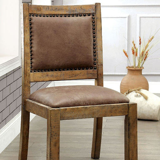 GIANNA Rustic Pine/Brown Side Chair (2/CTN) - Premium Dining Chair from FOA East - Just $507! Shop now at Furniture Wholesale Plus  We are the best furniture store in Nashville, Hendersonville, Goodlettsville, Madison, Antioch, Mount Juliet, Lebanon, Gallatin, Springfield, Murfreesboro, Franklin, Brentwood