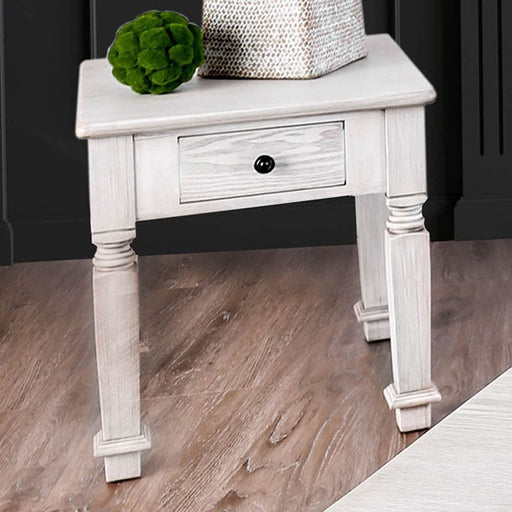 Joliet Antique White End Table - Premium End Table from FOA East - Just $173.55! Shop now at Furniture Wholesale Plus  We are the best furniture store in Nashville, Hendersonville, Goodlettsville, Madison, Antioch, Mount Juliet, Lebanon, Gallatin, Springfield, Murfreesboro, Franklin, Brentwood