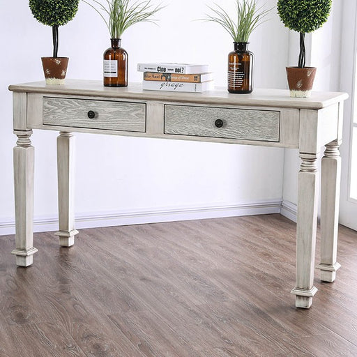 Joliet Antique White Sofa Table - Premium Sofa Table from FOA East - Just $290.55! Shop now at Furniture Wholesale Plus  We are the best furniture store in Nashville, Hendersonville, Goodlettsville, Madison, Antioch, Mount Juliet, Lebanon, Gallatin, Springfield, Murfreesboro, Franklin, Brentwood