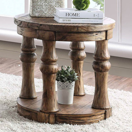 Mika Antique Oak End Table - Premium End Table from FOA East - Just $542.10! Shop now at Furniture Wholesale Plus  We are the best furniture store in Nashville, Hendersonville, Goodlettsville, Madison, Antioch, Mount Juliet, Lebanon, Gallatin, Springfield, Murfreesboro, Franklin, Brentwood