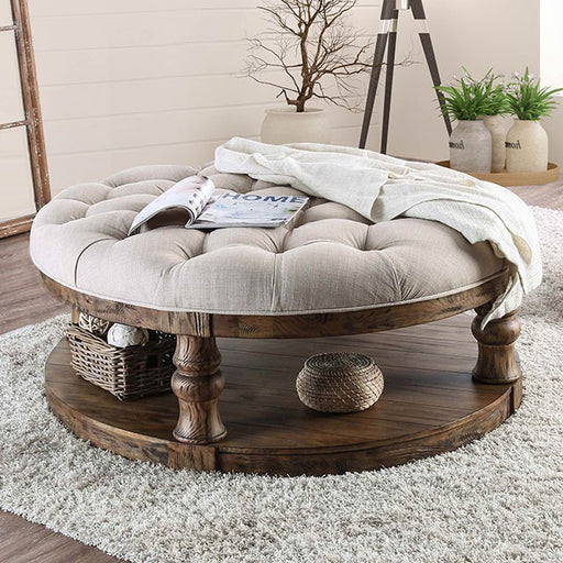 Mika Antique Oak Coffee Table w/ Cushion Top - Premium Cocktail Table from FOA East - Just $836.55! Shop now at Furniture Wholesale Plus  We are the best furniture store in Nashville, Hendersonville, Goodlettsville, Madison, Antioch, Mount Juliet, Lebanon, Gallatin, Springfield, Murfreesboro, Franklin, Brentwood