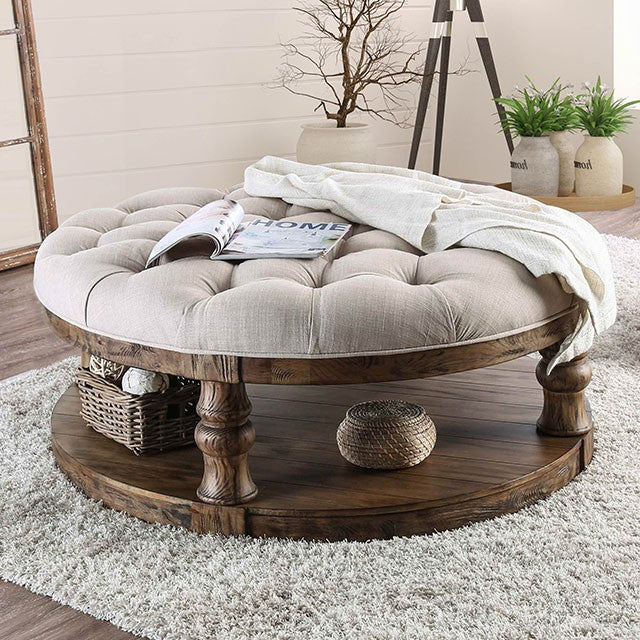 Mika Antique Oak Coffee Table w/ Cushion Top - Premium Cocktail Table from FOA East - Just $836.55! Shop now at Furniture Wholesale Plus  We are the best furniture store in Nashville, Hendersonville, Goodlettsville, Madison, Antioch, Mount Juliet, Lebanon, Gallatin, Springfield, Murfreesboro, Franklin, Brentwood