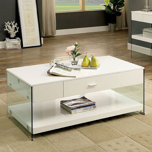 Raya White Coffee Table, White - Premium Cocktail Table from FOA East - Just $505.05! Shop now at Furniture Wholesale Plus  We are the best furniture store in Nashville, Hendersonville, Goodlettsville, Madison, Antioch, Mount Juliet, Lebanon, Gallatin, Springfield, Murfreesboro, Franklin, Brentwood