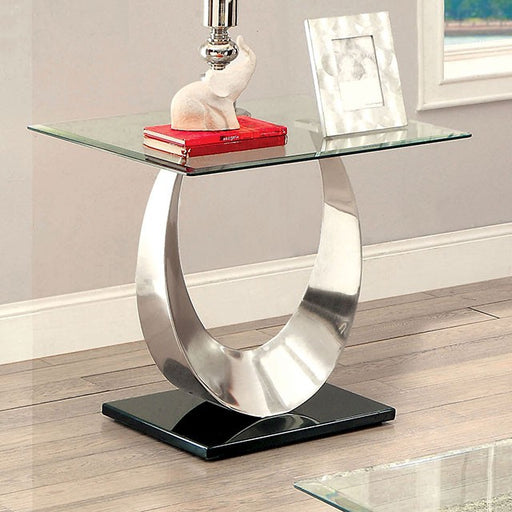 ORLA II Satin Plated/Black End Table - Premium End Table from FOA East - Just $407.55! Shop now at Furniture Wholesale Plus  We are the best furniture store in Nashville, Hendersonville, Goodlettsville, Madison, Antioch, Mount Juliet, Lebanon, Gallatin, Springfield, Murfreesboro, Franklin, Brentwood