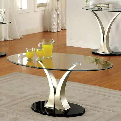 VALO Satin Plated/Black Coffee Table - Premium Cocktail Table from FOA East - Just $290.55! Shop now at Furniture Wholesale Plus  We are the best furniture store in Nashville, Hendersonville, Goodlettsville, Madison, Antioch, Mount Juliet, Lebanon, Gallatin, Springfield, Murfreesboro, Franklin, Brentwood