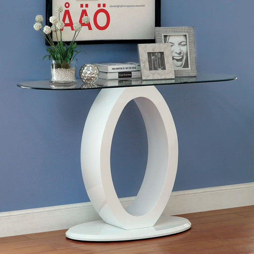 LODIA III White Sofa Table, White - Premium Sofa Table from FOA East - Just $349.05! Shop now at Furniture Wholesale Plus  We are the best furniture store in Nashville, Hendersonville, Goodlettsville, Madison, Antioch, Mount Juliet, Lebanon, Gallatin, Springfield, Murfreesboro, Franklin, Brentwood