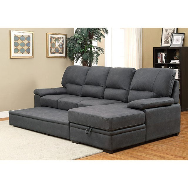 ALCESTER Graphite Sectional w/ Sleeper, Graphite - Premium Sleeper from FOA East - Just $1558.05! Shop now at Furniture Wholesale Plus  We are the best furniture store in Nashville, Hendersonville, Goodlettsville, Madison, Antioch, Mount Juliet, Lebanon, Gallatin, Springfield, Murfreesboro, Franklin, Brentwood