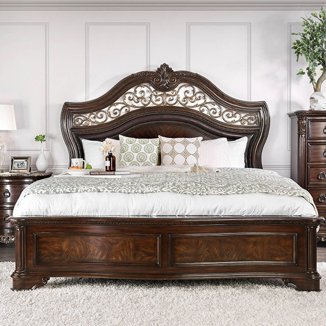 Menodora Brown Cherry Cal.King Bed - Premium Bed from FOA East - Just $1538.55! Shop now at Furniture Wholesale Plus  We are the best furniture store in Nashville, Hendersonville, Goodlettsville, Madison, Antioch, Mount Juliet, Lebanon, Gallatin, Springfield, Murfreesboro, Franklin, Brentwood