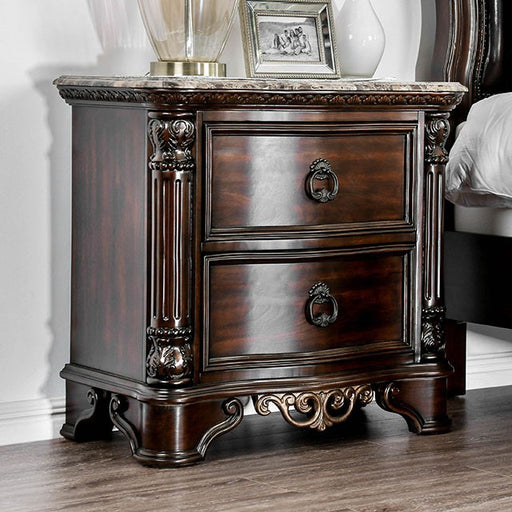 Menodora Brown Cherry Night Stand - Premium Nightstand from FOA East - Just $507! Shop now at Furniture Wholesale Plus  We are the best furniture store in Nashville, Hendersonville, Goodlettsville, Madison, Antioch, Mount Juliet, Lebanon, Gallatin, Springfield, Murfreesboro, Franklin, Brentwood