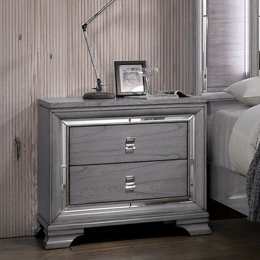 Alanis Light Gray Night Stand - Premium Nightstand from FOA East - Just $390! Shop now at Furniture Wholesale Plus  We are the best furniture store in Nashville, Hendersonville, Goodlettsville, Madison, Antioch, Mount Juliet, Lebanon, Gallatin, Springfield, Murfreesboro, Franklin, Brentwood