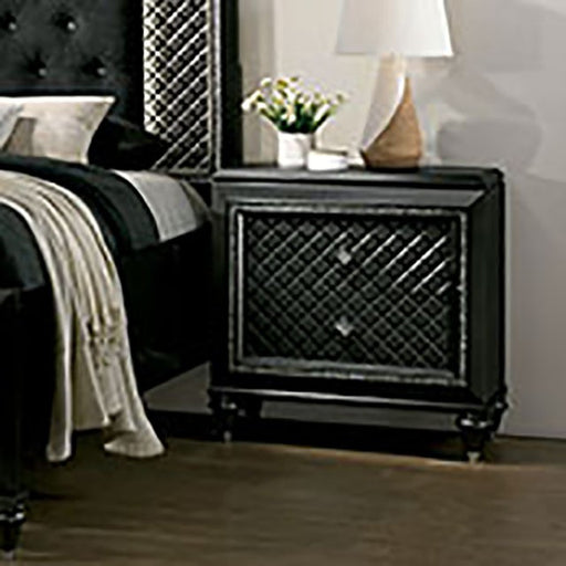 Demetria Metallic Gray Night Stand - Premium Nightstand from FOA East - Just $370.50! Shop now at Furniture Wholesale Plus  We are the best furniture store in Nashville, Hendersonville, Goodlettsville, Madison, Antioch, Mount Juliet, Lebanon, Gallatin, Springfield, Murfreesboro, Franklin, Brentwood