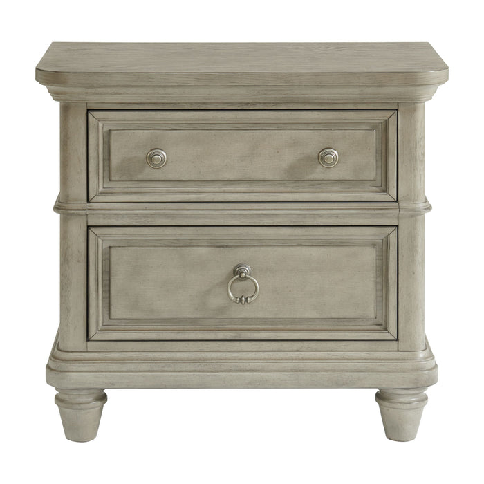 Whit-Ash - 2-Drawer Nightstand With USB - Light Gray – Nightstands w/ Charging Stations by Elements International at Furniture Wholesale Plus , Nashville furniture store