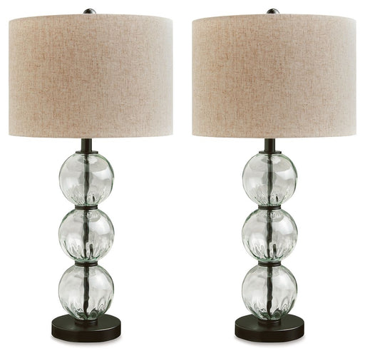 Airbal - Glass Table Lamp (Set of 2) - Clear / Black – Table Lamps by Signature Design by Ashley® at Furniture Wholesale Plus , Nashville furniture store