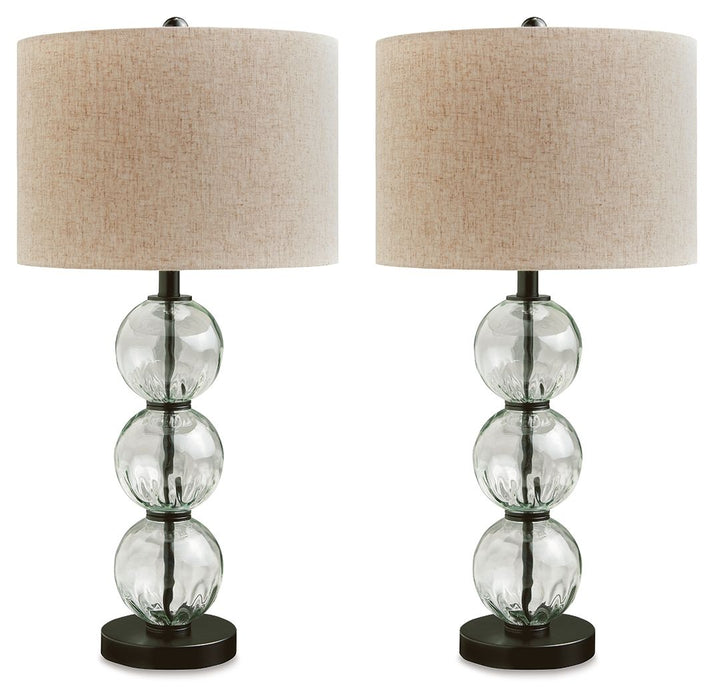 Airbal - Glass Table Lamp (Set of 2) - Clear / Black – Table Lamps by Signature Design by Ashley® at Furniture Wholesale Plus , Nashville furniture store