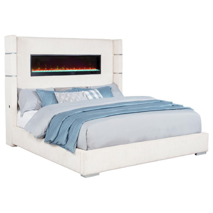 Tisdall - Upholstered Fireplace Bed – Upholstered Beds by Coaster Fine Furniture at Furniture Wholesale Plus , Nashville furniture store