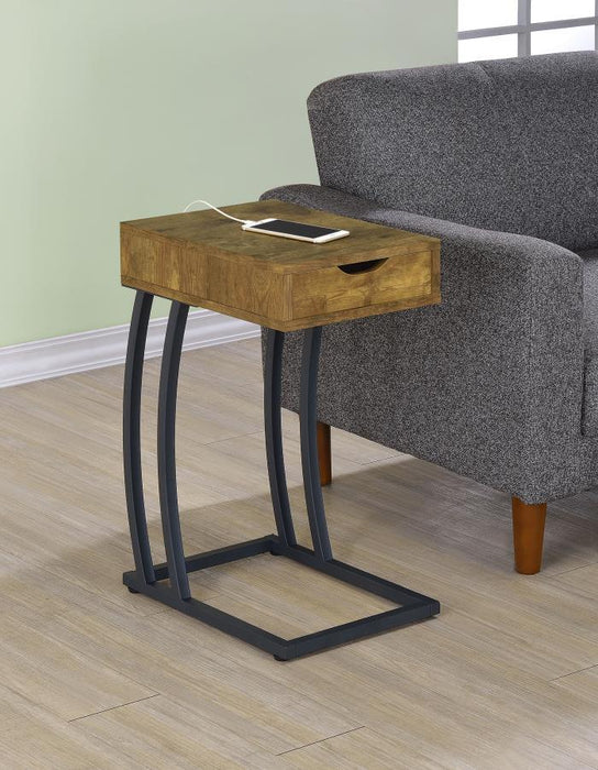 Troy - 1-Drawer C-Shaped Side Table Power Outlet – Side Tables by CoasterEssence at Furniture Wholesale Plus , Nashville furniture store