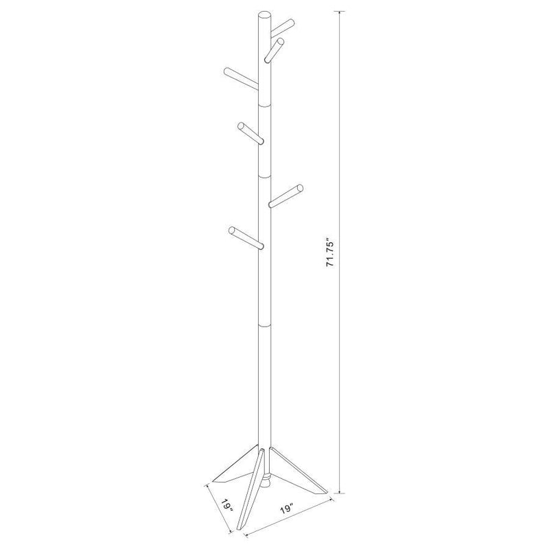 Devlin - 6 Hook Freestanding Wood Coat Rack Hat Hanger – Freestanding Coat Racks by CoasterEveryday at Furniture Wholesale Plus , Nashville furniture store