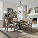 Americana Farmhouse - 5 Piece Pedestal Table Set (Upholstered Shelter Side Chairs) - Dusty Taupe – 5 Piece Dining Room Sets by Liberty Furniture at Furniture Wholesale Plus , Nashville furniture store