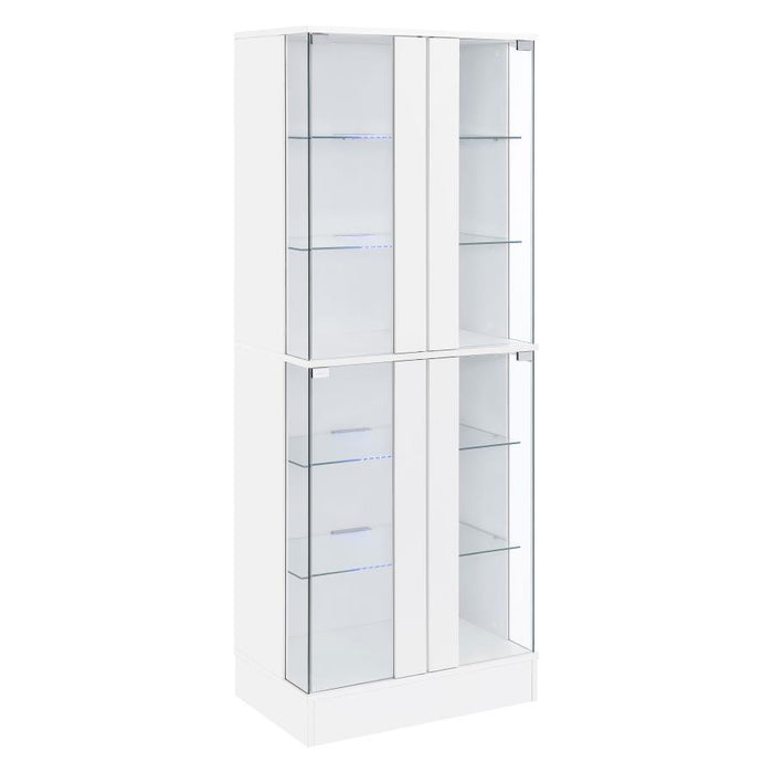 Cabra - 4-door LED Curio Display Cabinet - Premium Curio Cabinets from Coaster Fine Furniture - Just $409! Shop now at Furniture Wholesale Plus  We are the best furniture store in Nashville, Hendersonville, Goodlettsville, Madison, Antioch, Mount Juliet, Lebanon, Gallatin, Springfield, Murfreesboro, Franklin, Brentwood