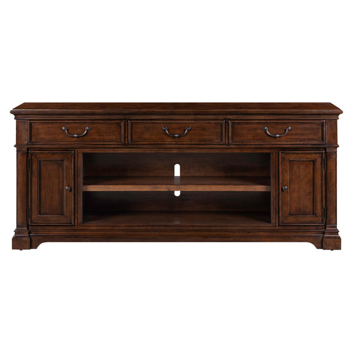 Fireplace TV Consoles - 84" Fireplace TV Console FTS - Brown – Fireplace TV Stands by Liberty Furniture at Furniture Wholesale Plus , Nashville furniture store