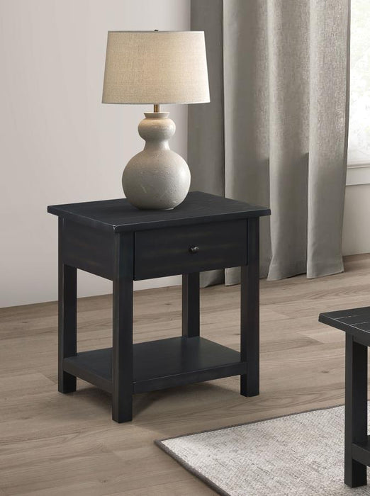 Payne - 1 Drawers Wood End Table with Shelf – End Tables by Coaster Fine Furniture at Furniture Wholesale Plus , Nashville furniture store