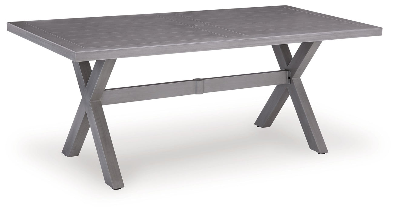 Half Moon Beach - Rectangular Dining Table With Umbrella Option - Gray – Dining Tables by Signature Design by Ashley® at Furniture Wholesale Plus , Nashville furniture store