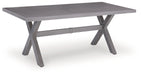 Half Moon Beach - Rectangular Dining Table With Umbrella Option - Gray – Dining Tables by Signature Design by Ashley® at Furniture Wholesale Plus , Nashville furniture store