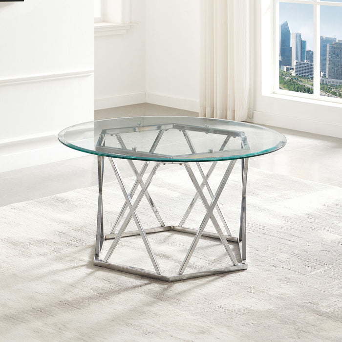 Escondido - Glass Cocktail Table - Silver – Cocktail Tables by Steve Silver Furniture at Furniture Wholesale Plus , Nashville furniture store