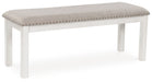 Robbinsdale - Large Upholstered Dining Room Bench - Antique White – Upholstered Benches by Signature Design by Ashley® at Furniture Wholesale Plus , Nashville furniture store
