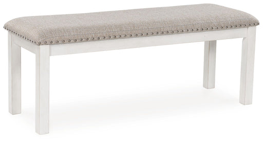 Robbinsdale - Large Upholstered Dining Room Bench - Antique White – Upholstered Benches by Signature Design by Ashley® at Furniture Wholesale Plus , Nashville furniture store