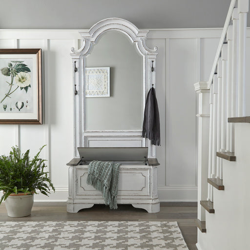 Magnolia Manor - 2 Piece Hall Tree - Antique White – Hall Trees by Liberty Furniture at Furniture Wholesale Plus , Nashville furniture store