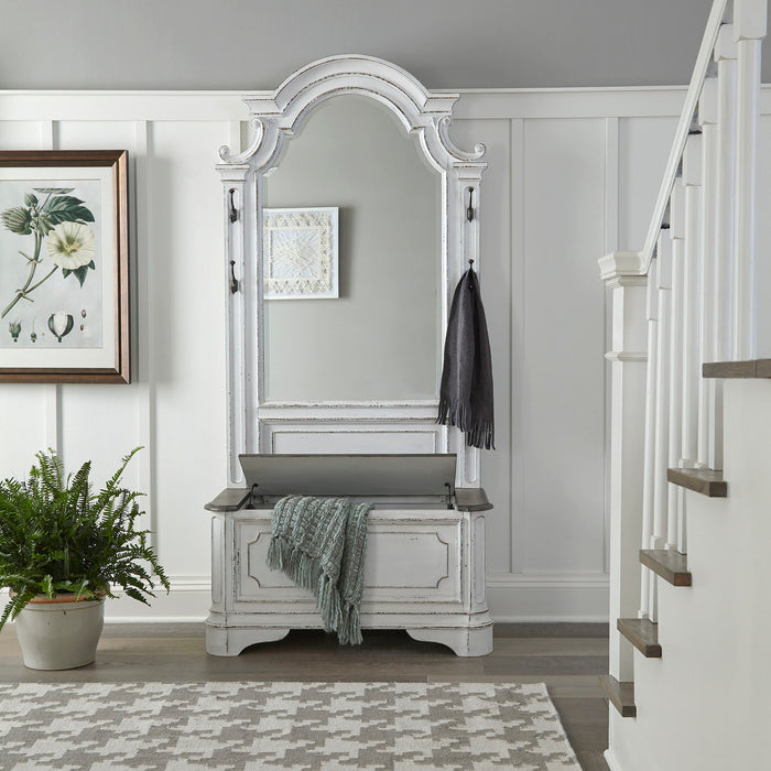 Magnolia Manor - 2 Piece Hall Tree - Antique White – Hall Trees by Liberty Furniture at Furniture Wholesale Plus , Nashville furniture store