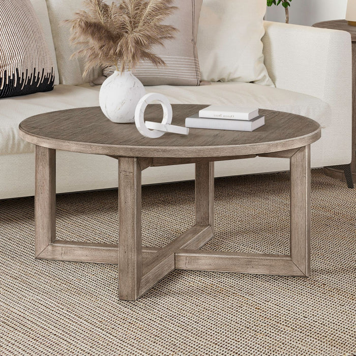 Proximity Place - Round Cocktail Table - Barley Buff – Cocktail Tables by Liberty Furniture at Furniture Wholesale Plus , Nashville furniture store
