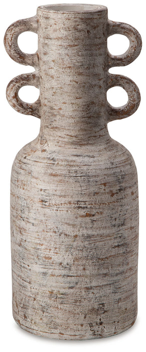 Wellbridge - Vase - Distressed White – Vases & Jars by Signature Design by Ashley® at Furniture Wholesale Plus , Nashville furniture store